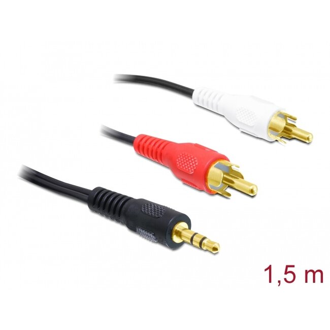 Delock Cable Audio 3.5 mm stereo jack male > 2 x RCA male 1.5 m