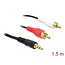 Delock Cable Audio 3.5 mm stereo jack male > 2 x RCA male 1.5 m