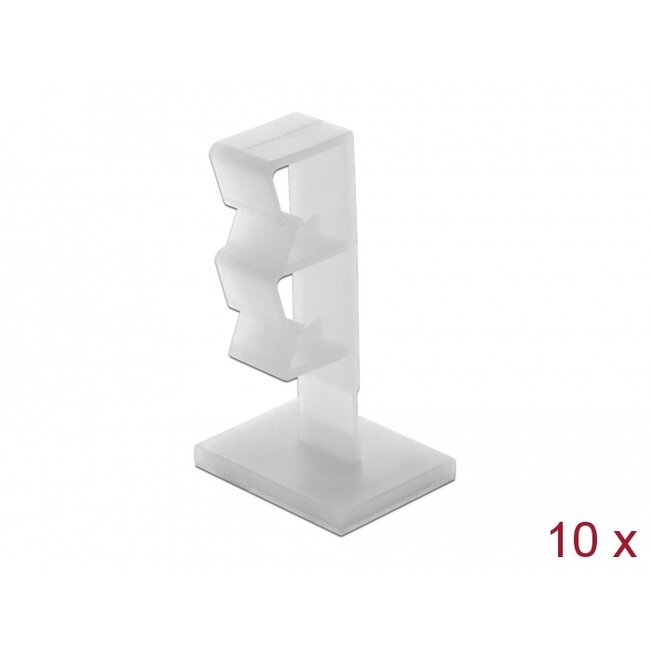 Delock Cable holder with 2 feed-through self-adhesive natural 10 pieces
