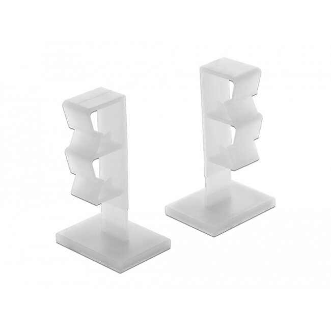 Delock Cable holder with 2 feed-through self-adhesive natural 10 pieces