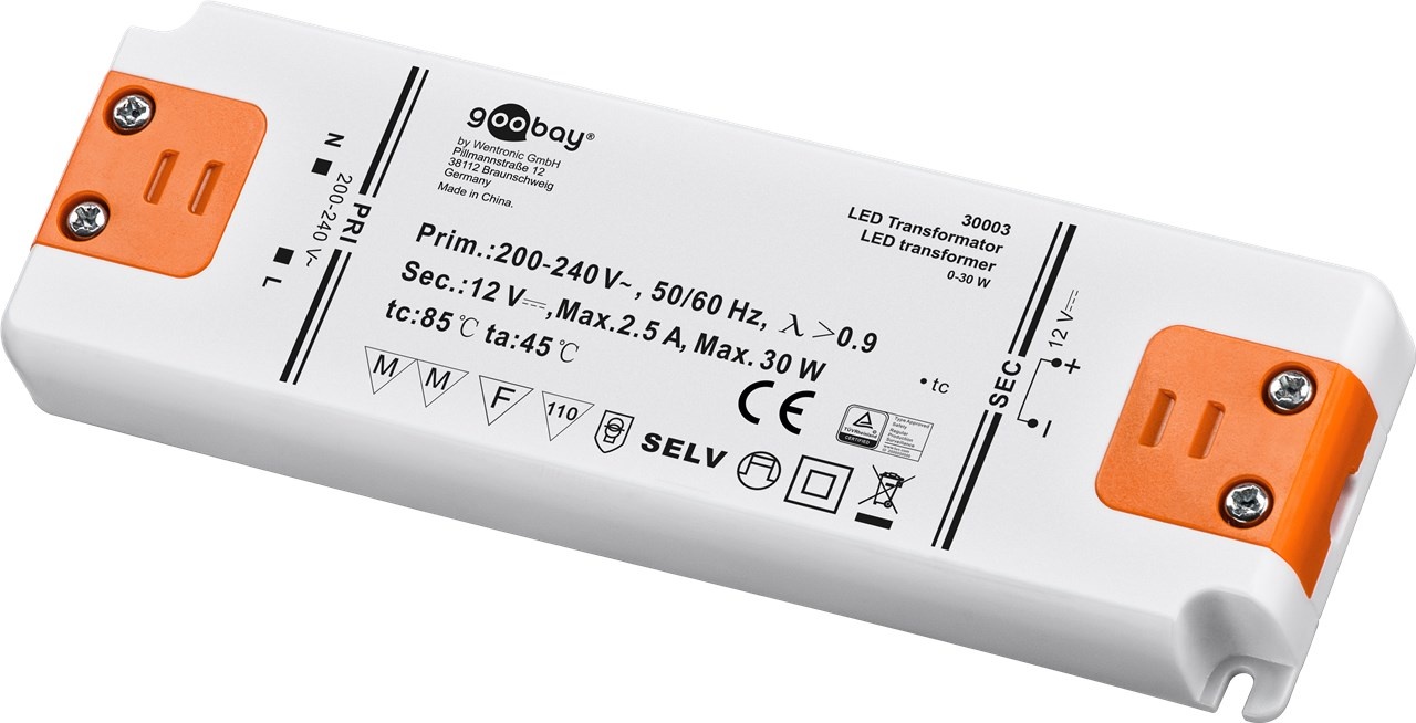 LED Transformator - 12 volt - 30 watt