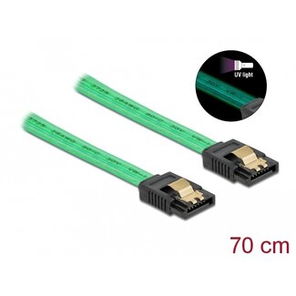 DeLOCK Delock SATA 6 Gb/s Cable UV glow effect green 70 cm