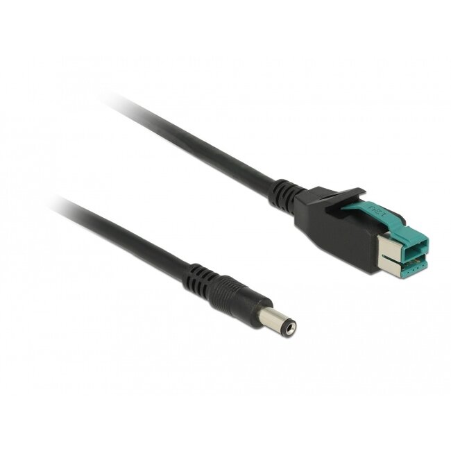 Delock PoweredUSB cable male 12 V > DC 5.5 x 2.1 mm male 2 m for POS printers and terminals