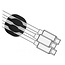 Delock Cable Holder with 3 feed-throughs self-adhesive Set 6 pieces black / white