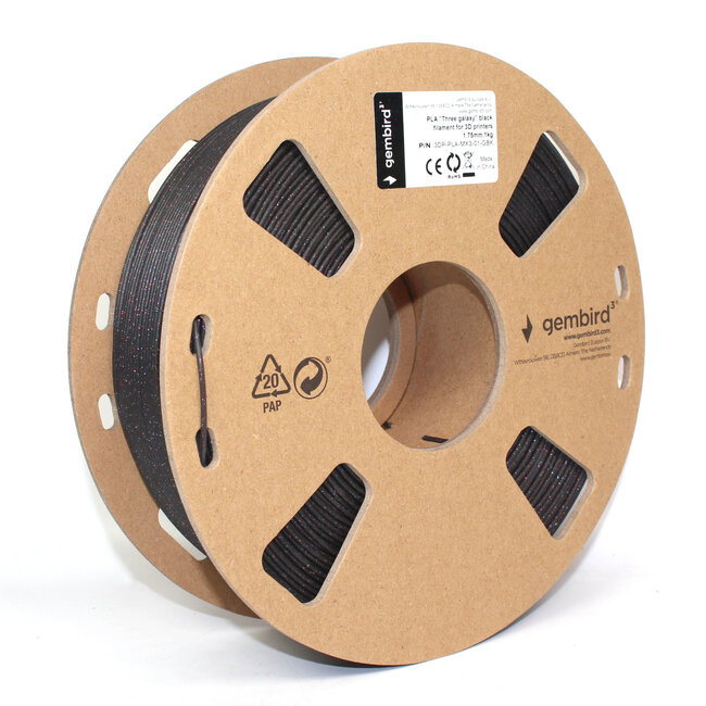 PLA 'Three Galaxy' Zwart 1.75 mm, 1 kg