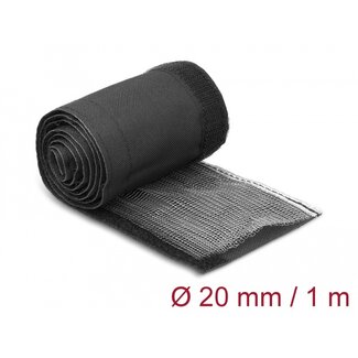DeLOCK Delock EMI Shielding braided sleeve with hook-and-loop fastener heat resistant 1 m x 20 mm black