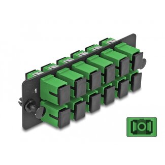 DeLOCK Delock Fiber Optic Adapter Panel SC Simplex APC 12 Port green