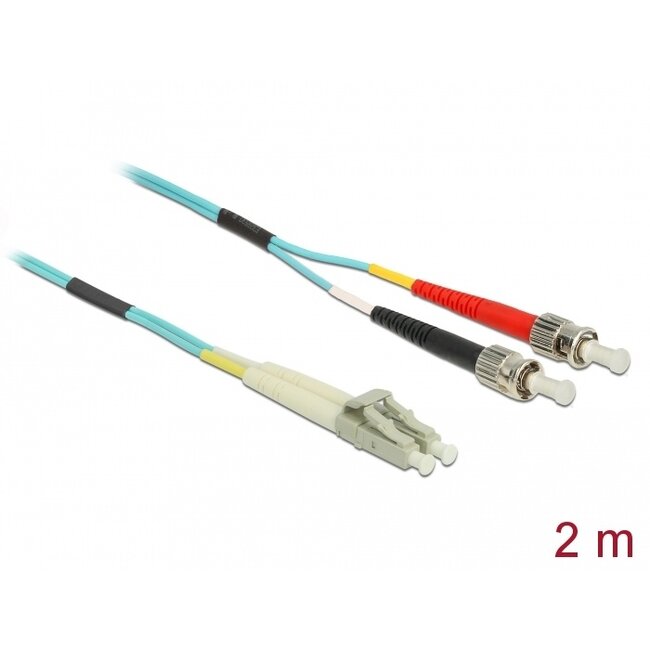 Delock Cable Optical Fibre LC to ST Multi-mode OM3 2 m