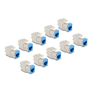 DeLOCK Delock Keystone Modul RJ45 jack to LSA Cat.6A toolfree blue set 10 pieces