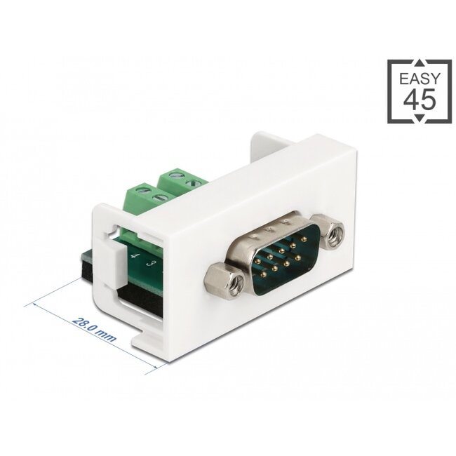 Delock Easy 45 Module D-Sub 9 pin male to 10 pin Terminal Block 22.5 x 45 mm