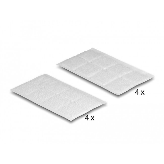 Delock Hook-and-loop dots, square, self-adhesive, 64 pieces white