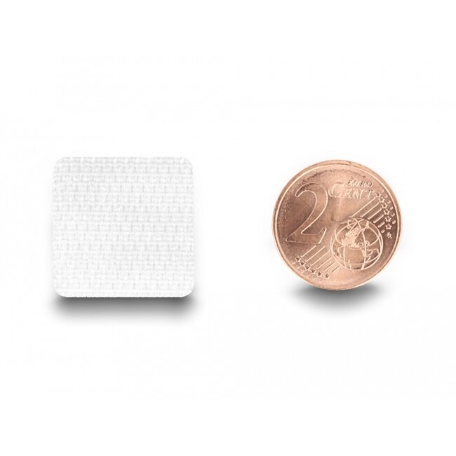 Delock Hook-and-loop dots, square, self-adhesive, 64 pieces white