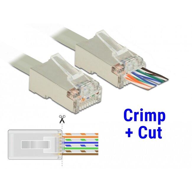 Delock RJ45 Crimp+Cut Plug Cat.6 STP 20 pieces