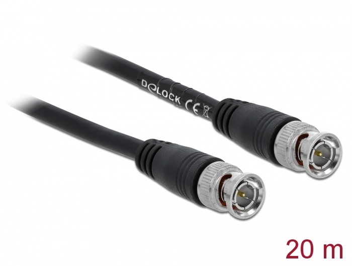 DeLOCK 80087. Snoerlengte: 20 m, Aansluiting 1: BNC, Aansluiting 2: BNC. Aantal per verpakking: 1 stuk(s)