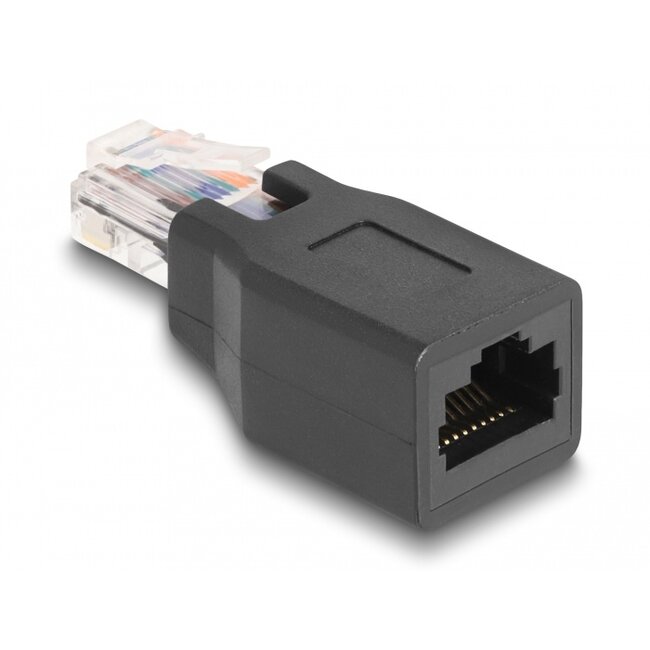 Delock Adapter RJ50 plug to jack pin out 1:1 black