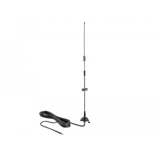 DeLOCK Delock LTE Antenna SMA plug 5 - 7 dBi fixed omnidirectional with mounting base and connection cable RG-58 3 m wall mount outdoor black