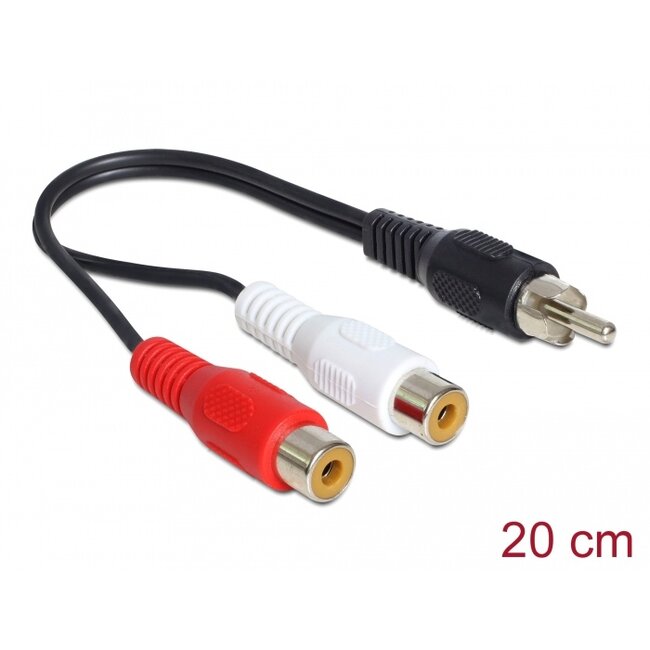 Delock Cable RCA 2 x female > RCA 1 x male 0,2 m