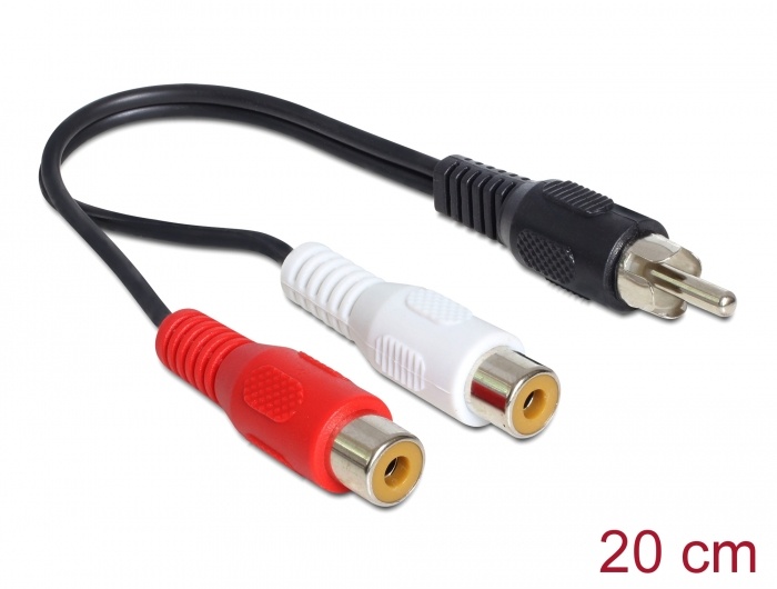 DeLOCK 84493 audio kabel 2x RCA female --> 1x RCA male 0,2m