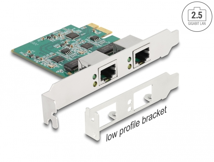 DeLOCK Delock PCI Express x1 Card to 2 x RJ45