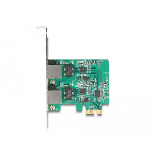 Delock PCI Express x1 Card to 2 x RJ45 2.5 Gigabit LAN RTL8125