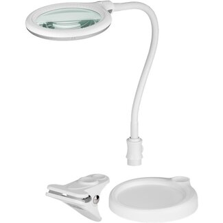 Goobay Goobay LED Magnifying Lamp with Base and Clamp, 6 W, white