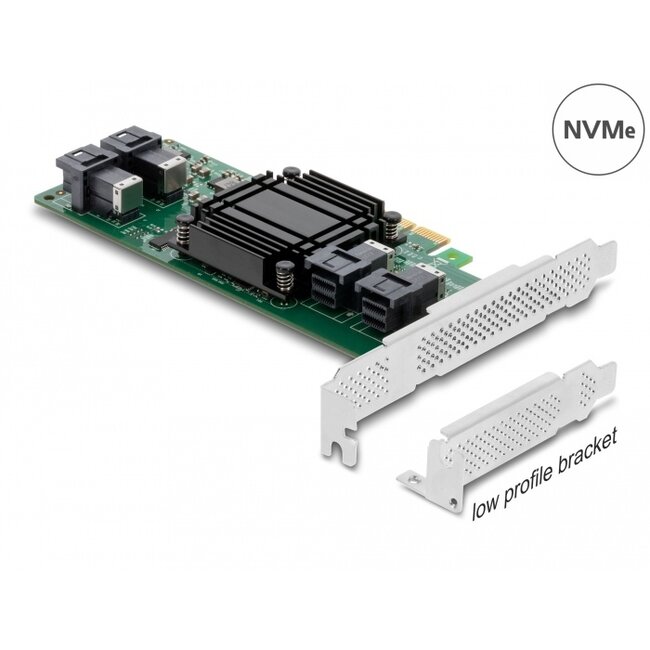 Delock PCI Express x8 Card to 4 x internal SFF-8643 NVMe - Low Profile Form Factor