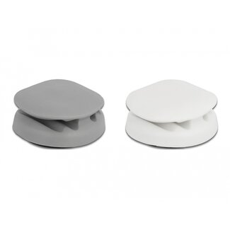 DeLOCK Delock Cable Holder self-adhesive with 4 feed-throughs Set 2 pieces