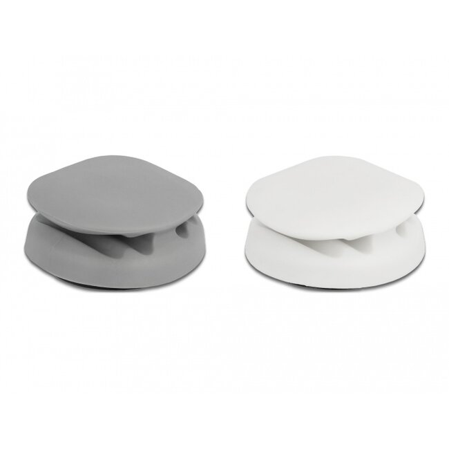 Delock Cable Holder self-adhesive with 4 feed-throughs Set 2 pieces