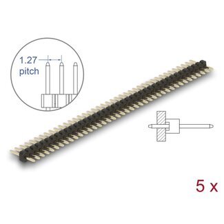 DeLOCK Delock Pin header 40 pin, pitch 1.27 mm, 1-row, straight, 5 pieces