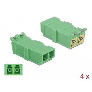 DeLOCK Delock Optical Fiber Coupler with laser protection flip LC Duplex female to LC Duplex female 4 pieces