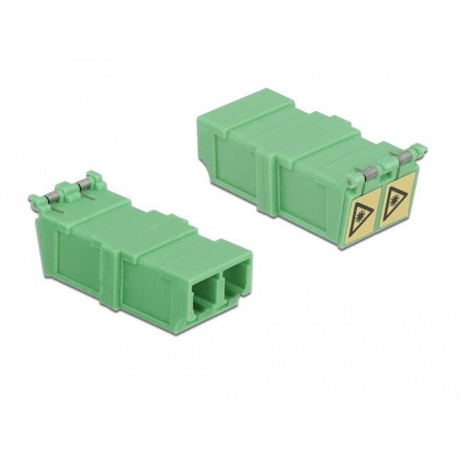 Delock Optical Fiber Coupler with laser protection flip LC Duplex female to LC Duplex female 4 pieces