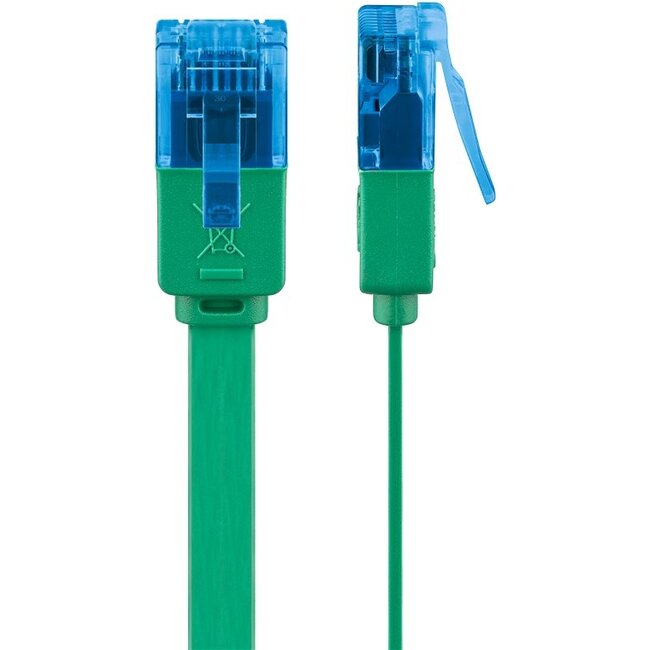 Goobay CAT 6A Flat Patch Cable U/UTP, green 3 m