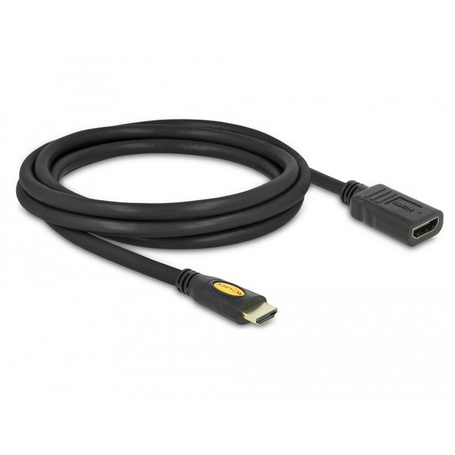Delock Cable High Speed HDMI with Ethernet – HDMI A male > HDMI A female 2 m