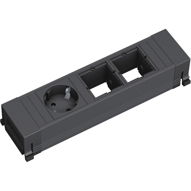 BACHMANN POWER FRAME 1xCEE7/3 2xCM, Kunststof profiel 0,2m GST18