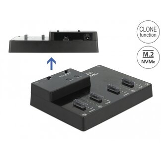 DeLOCK Delock M.2 Docking Station for 4 x M.2 NVMe PCIe SSD with Clone function