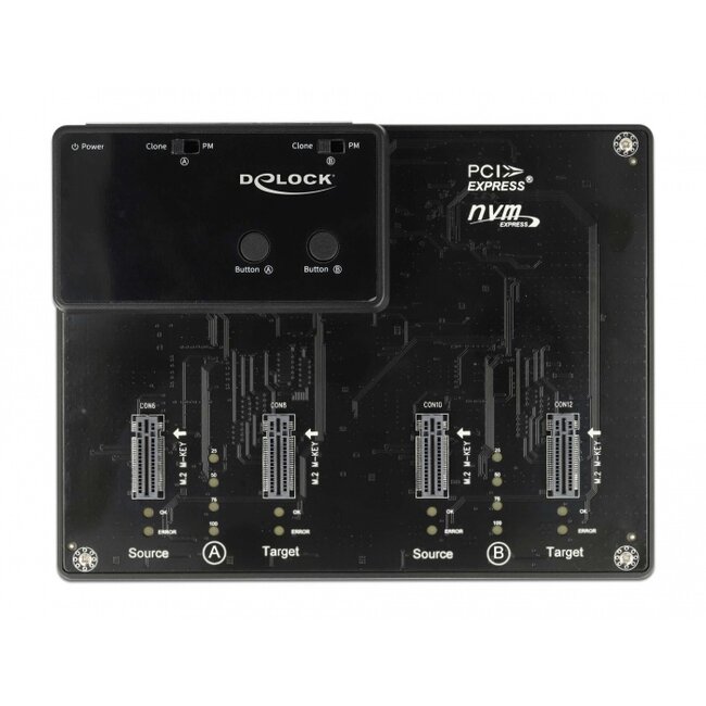 Delock M.2 Docking Station for 4 x M.2 NVMe PCIe SSD with Clone function