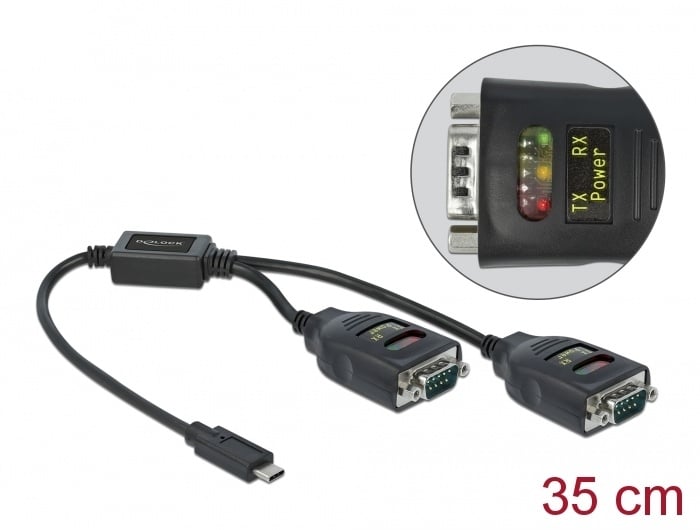 DeLOCK 90494. Kleur van het product: Zwart, Lengte snoer: 0,35 m, Aansluiting 1: USB Type-C. Aantal per verpakking: 1 stuk(s)