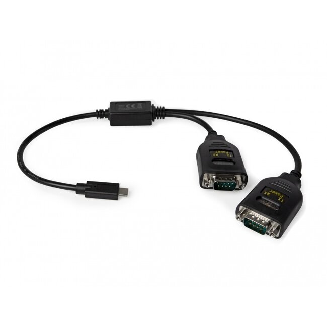 Delock Adapter USB Type-C™ to 2 x Serial RS-232 DB9 with 15 kV ESD protection