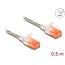 Delock RJ45 Network Cable Cat.6A U/UTP Slim 0.5 m transparent