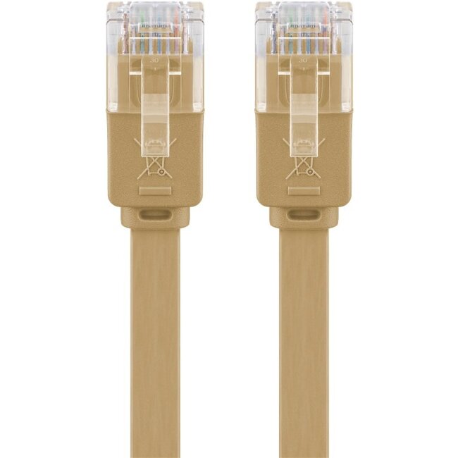 Goobay CAT 6 Flat Patch Cable, U/UTP, light brown 20 m