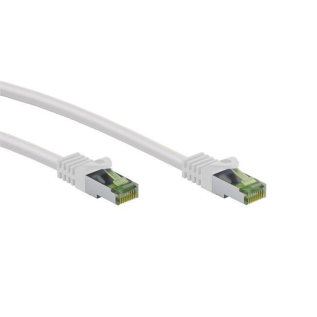 Goobay GHMT-certified CAT 8.1 S/FTP Patch Cord, AWG 26, white 0.5 m