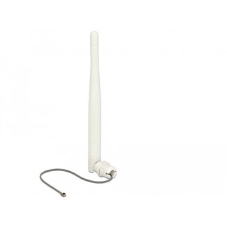 DeLOCK Delock WLAN 802.11 b/g/n Antenna I-PEX Inc., MHF® I plug 3 dBi omnidirectional 1.13 12 cm flexibel clip white
