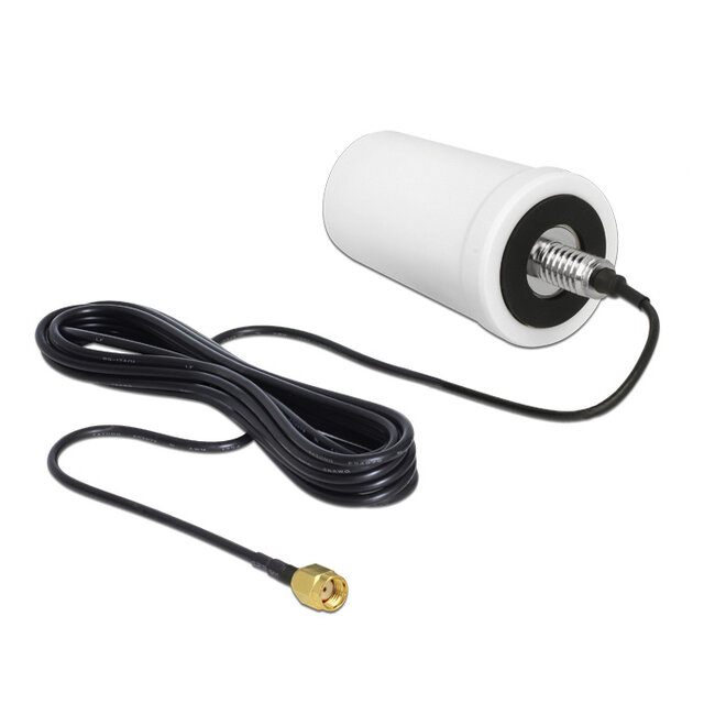 Delock WLAN Antenna RP-SMA 802.11 ac/a/h/b/g/n 0 dBi 3 m ULA100 omnidirectional white outdoor