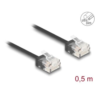 DeLOCK Delock RJ45 Network Cable Cat.6 UTP Ultra Slim 0.5 m black with short plugs