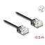 Delock RJ45 Network Cable Cat.6 UTP Ultra Slim 0.5 m black with short plugs