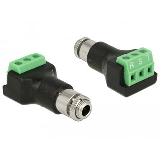 DeLOCK Delock Terminal block 3 pin > stereo jack female 3.5 mm for installation