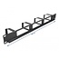 Delock 19″ Cable Management Routing Panel with 3 openings and 4 hooks 1U black