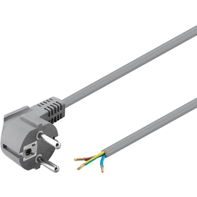 Goobay Angled Protective Contact Cable for Assembly, 1.5 m, Grey