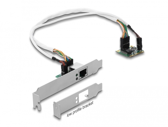 DeLOCK Mini PCle I/O PCle half size 1x Gigabit Lan netwerkadapter Low Profile