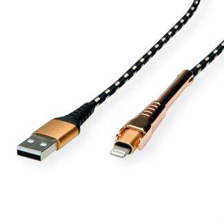 Roline ROLINE GOLD Lightning naar USB 2.0 kabel voor iPhone, iPod, 1 m